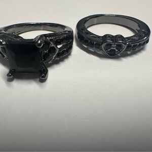 Black Stone Ring Set